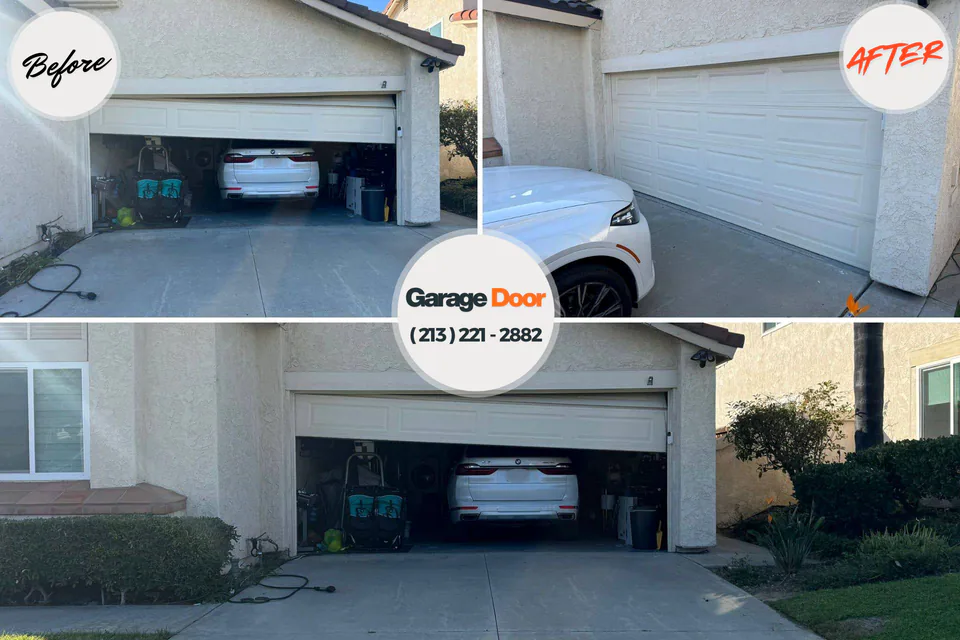 Before and after: garage door repair Canadian Lakes, MI